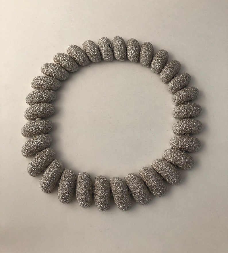Spectacular Vintage Butler Textured Matte Silver Tone Collar Necklace