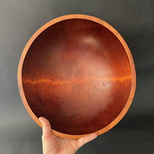 Vintage Dark Cherry or Maple Turned Wood Baribocraft Rustic Farmhouse MCM Bowl