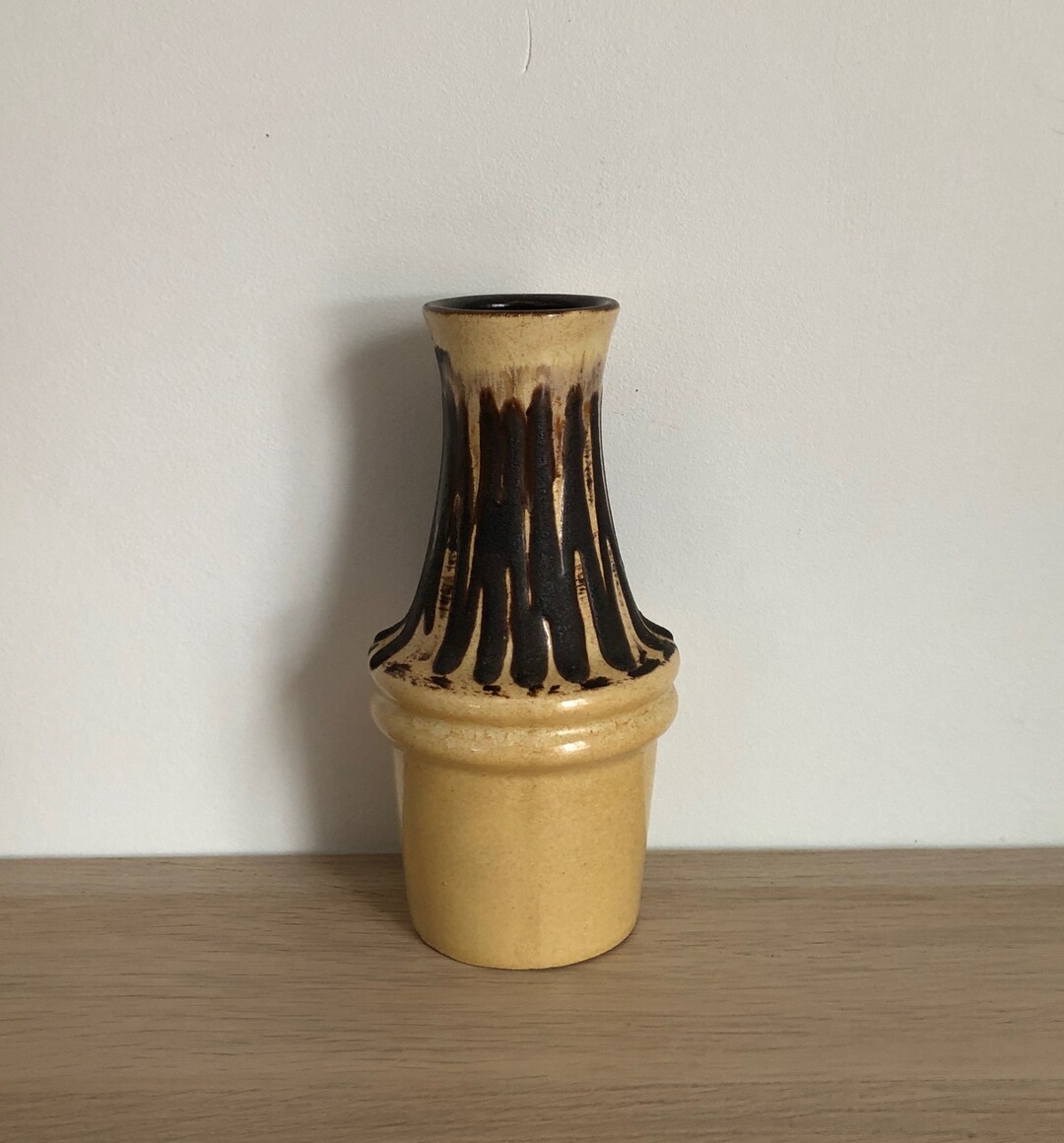 Vintage MCM Mid Century Modern Scheurich 209 18 Fat Lava Vase