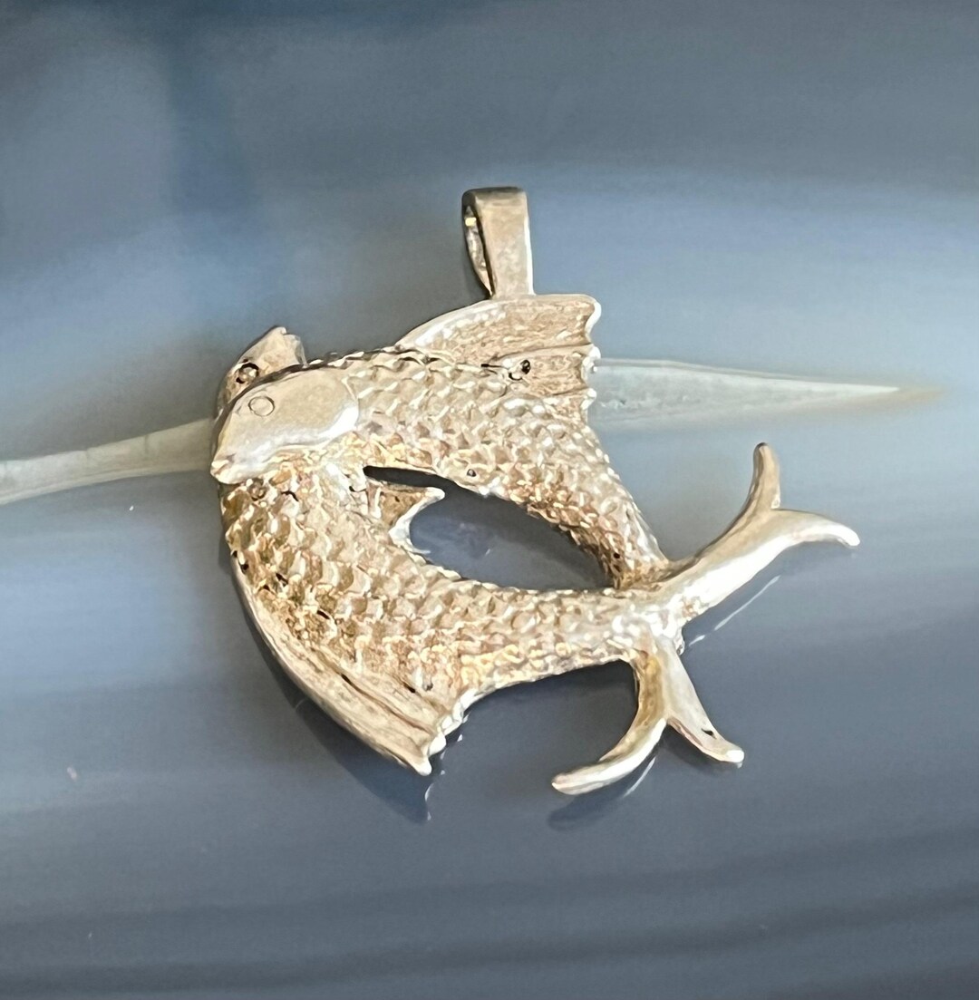 Vintage Mid Century Sterling Silver Zodiac Pendant Pisces - Etsy