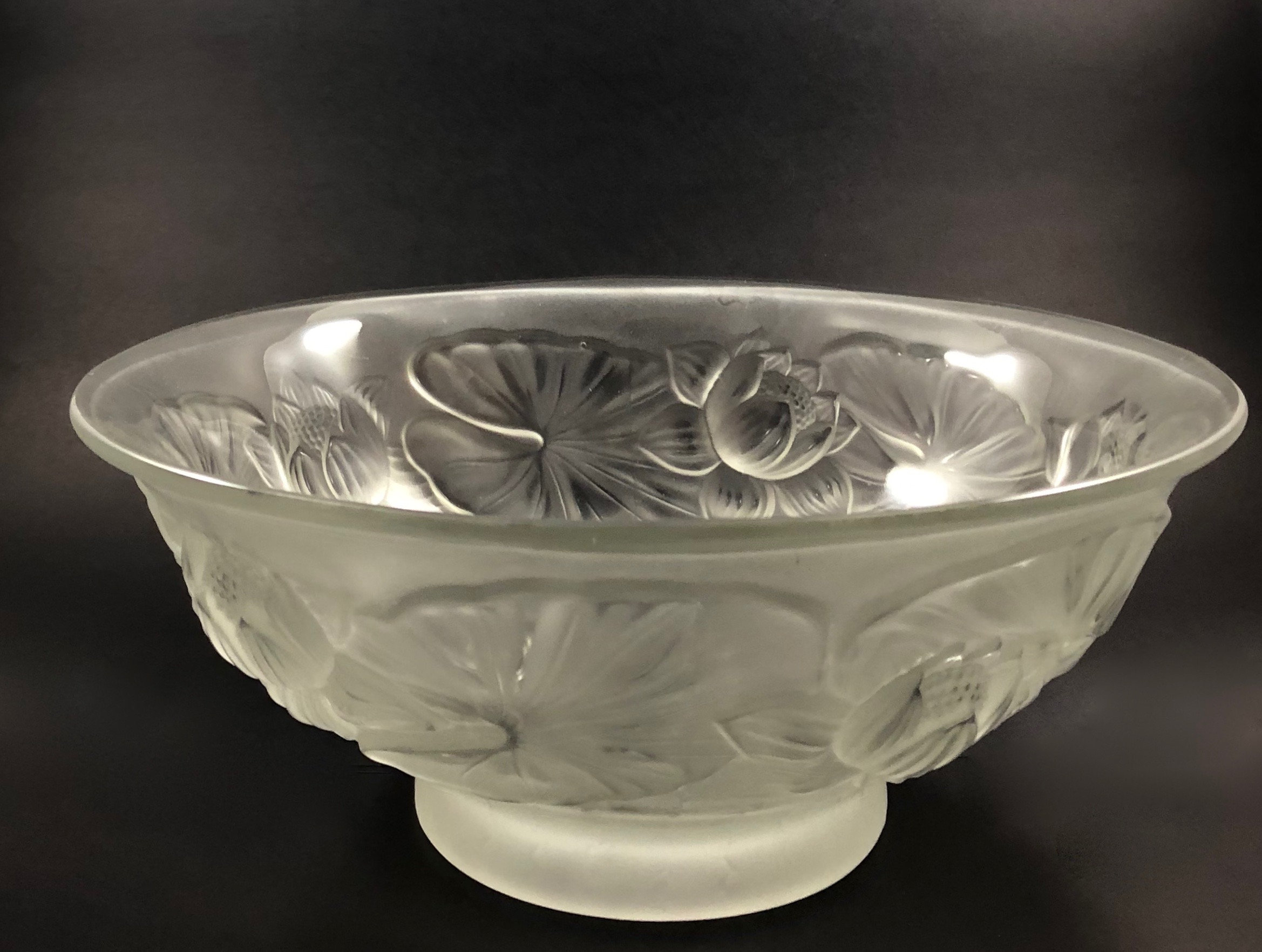 1930s Josef Inwald Czech Barolac Large Frosted Art Glass Water