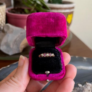 Antique Victorian 10K Yellow Gold Pink Tourmaline and Pearl Ladies Ring