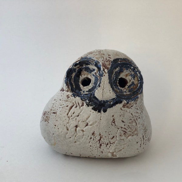 Vintage Mid Century Modern Canadian Studio Pottery Owl Sculpture