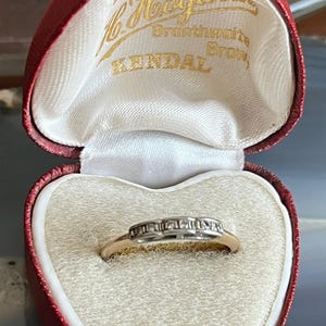 Vintage Mid Century 14K Gold Sculpted Diamond Wedding Stacking Band