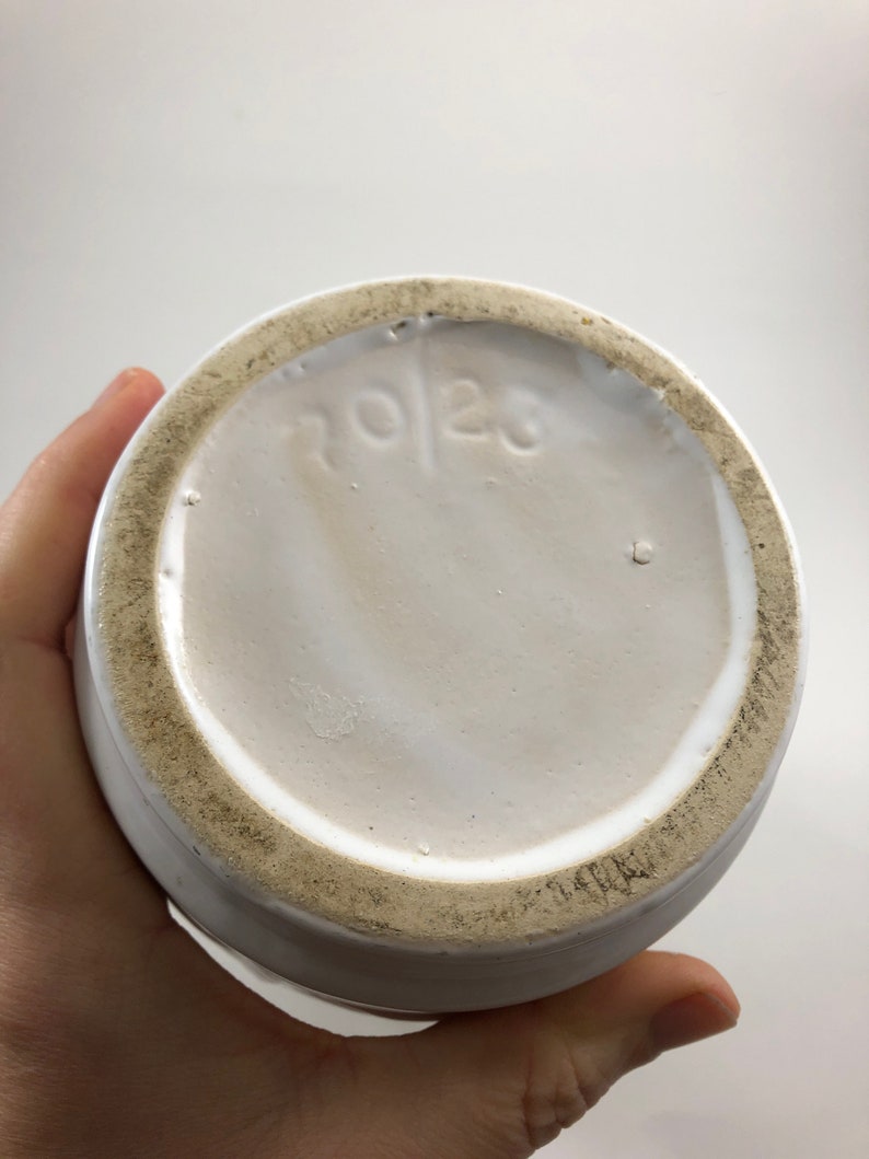 1960s West German Pottery Ilkra Keramik Model 70/23 White Floral Relief Mid Century Vase image 2