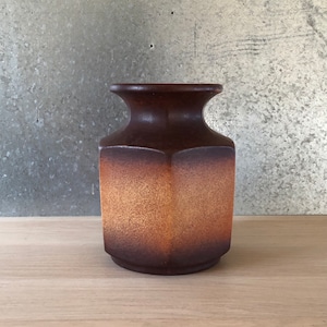 Vintage Mid Century Modern Scheurich West German Pottery 297-20 Vase with 6 Sides