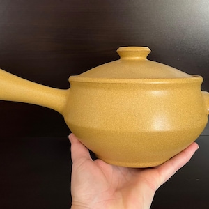 Vintage 1960s Denby Ode 2 Pint Stielkasserolle mit Deckel Servierschüssel mit Griff