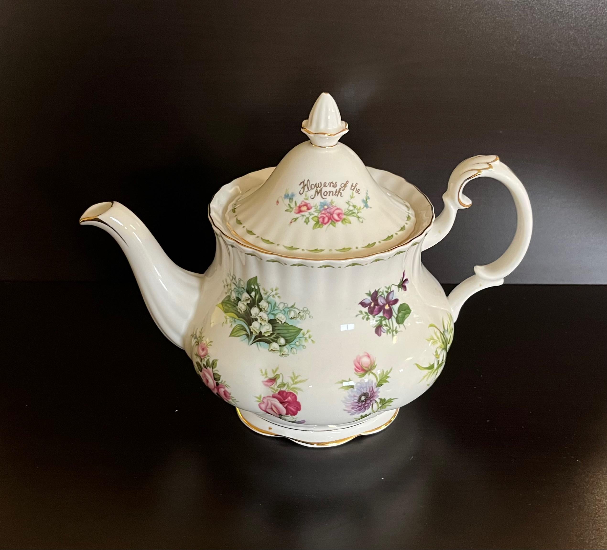 HTF Royal Albert Bone China Flower of the Month Teapot Tea Pot - Etsy
