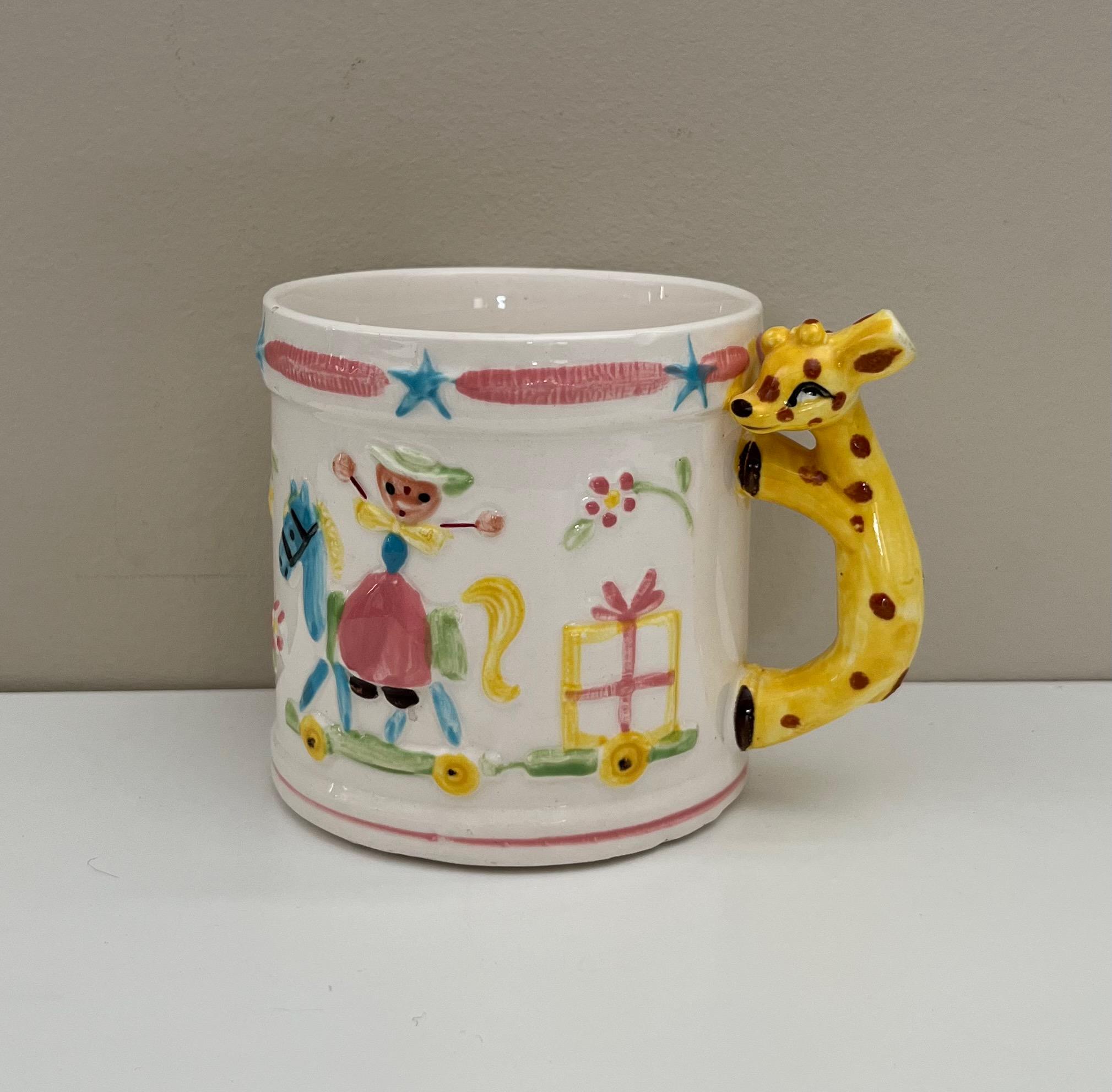 Vintage 1950s Napco That's a Good Girl Giraffe Handled Sippy