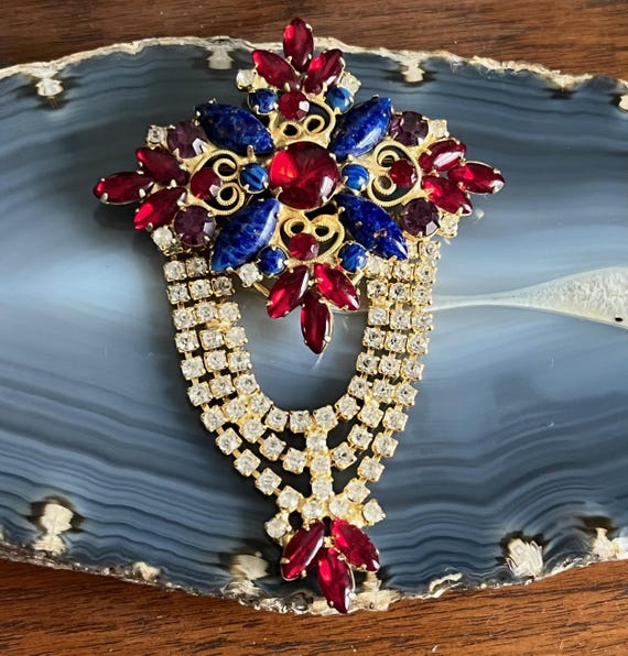 Incredible Red White and Blue Delizza D & E Juliana Rhinestone