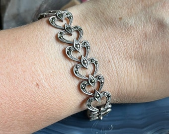 Vintage Art Deco Silver Marcasite Bracelet