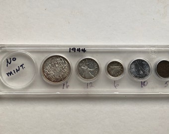 本物の1944年カナダ銀貨50セント（ハーフダラー） - Etsy 日本
