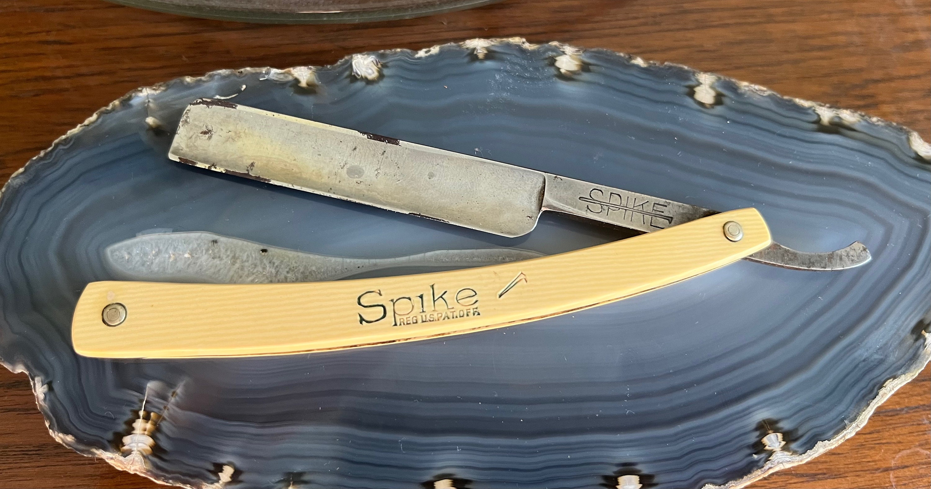 Vintage Antique Spike Brand Celluloid Handled Straight Razor - Etsy