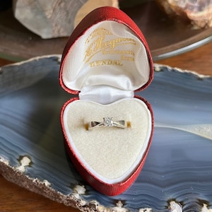 Vintage 14K Weißgold .32 Karat Diamant Solitär Verlobungsring