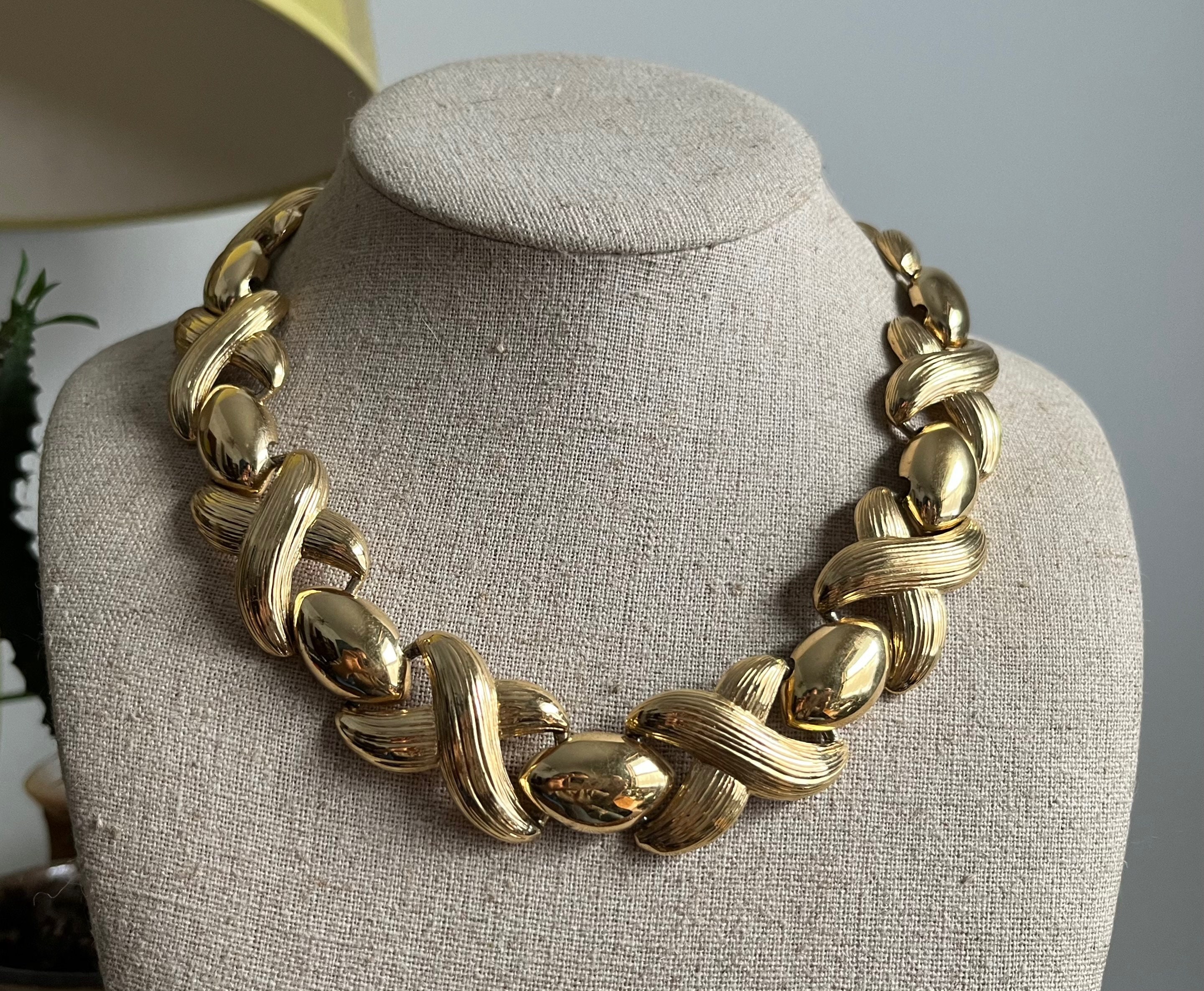 Butler Fifth Avenue Collection Polished Brushed Gold Xo's Chunky