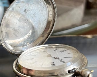 Antique 875 Silver Tobias Swiss Key Wind Hunter Pocket Watch - Etsy