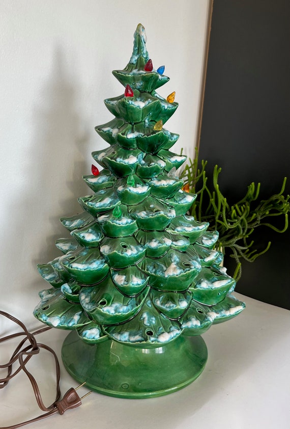 Emerald Pearl Ceramic Christmas Tree - Green