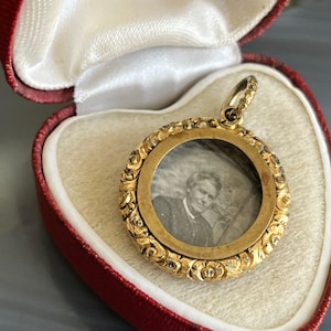 Antique Victorian Gold Filled Photo Locket Fob for Pocket Watch Chain