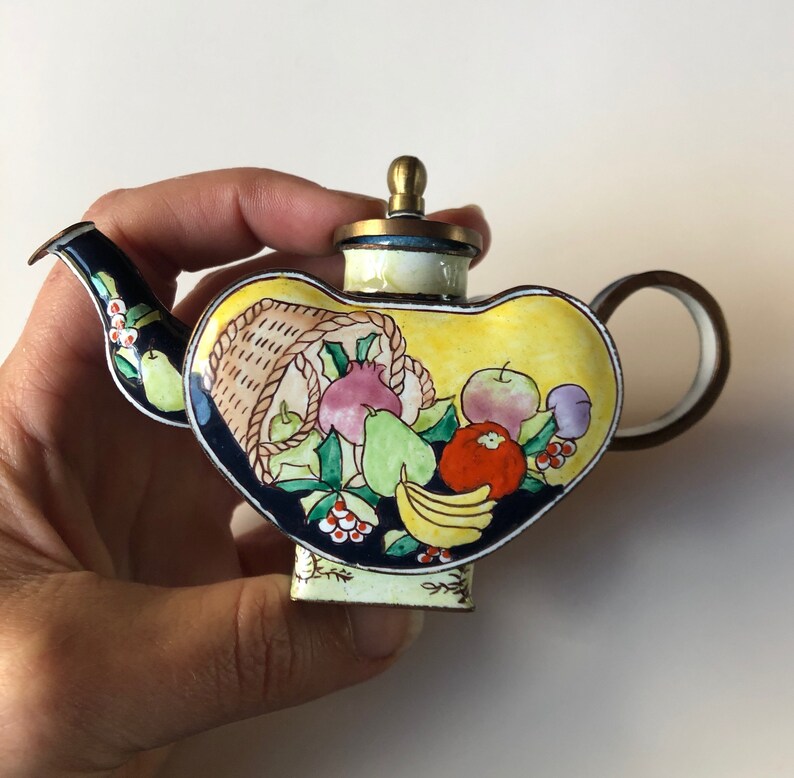 Trade Aid Charlotte Di Vita Miniature Enamel Tea Pot Teapot Etsy