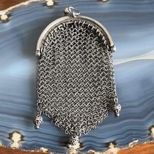 Antique Victorian Chatelaine Pendant 900 Silver Coin Purse