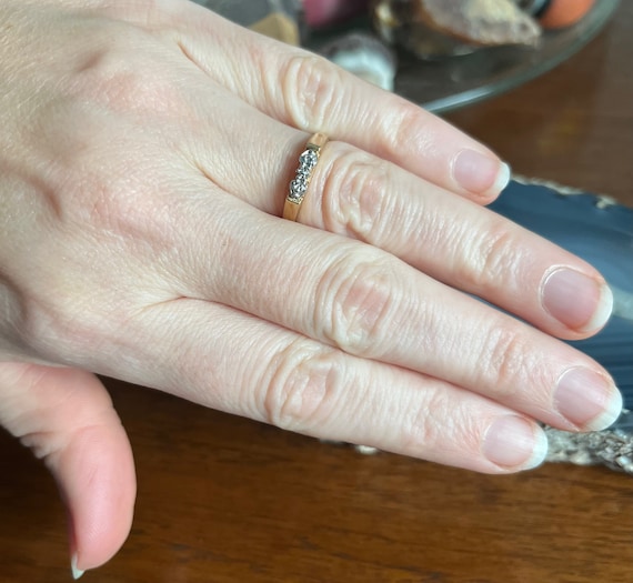 Vintage Siffari Mid Century 14K Yellow White Gold Hearts Wedding