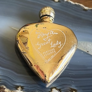 Flacon de parfum en forme de coeur en or Great Lady Evyan vintage