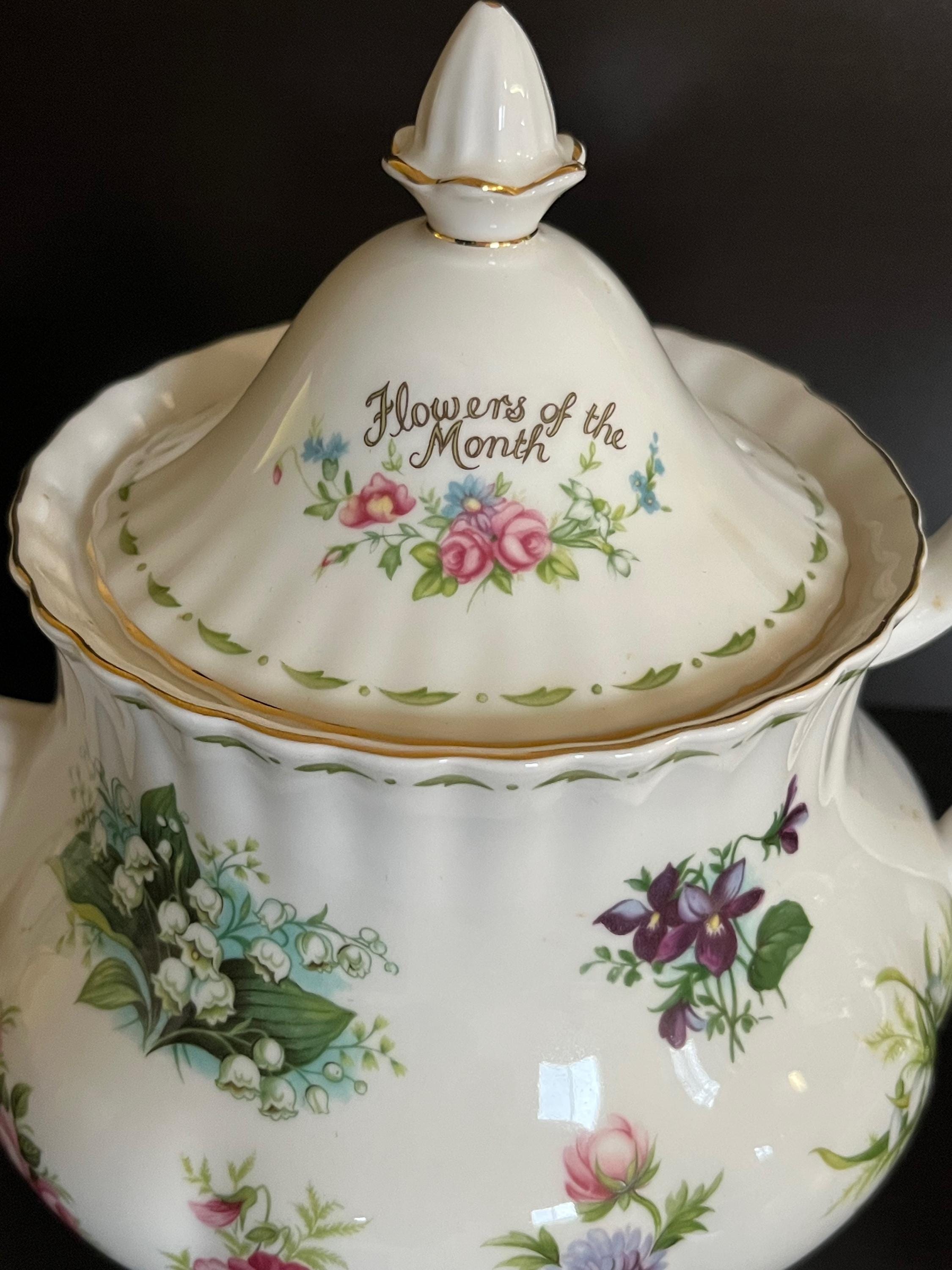 HTF Royal Albert Bone China Flower of the Month Teapot Tea Pot - Etsy