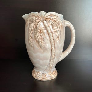 Vintage Beswick Art Pottery 1074 Palm Tree Pitcher AS FOUND