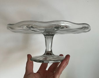 Antique Fluted Panel EAPG Pressed Glass Pedestal Cake Stand