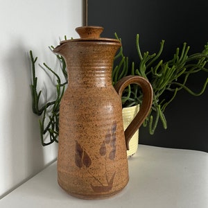 Vintage 1970s Mid Century Canadian Studio Pottery Stoneware Coffee Pot