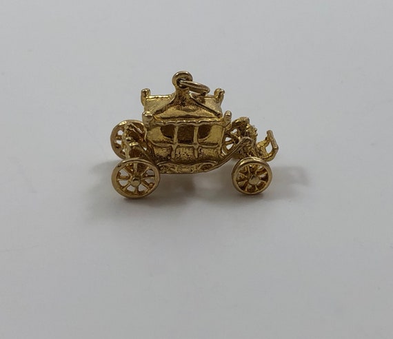 Vintage 10K Yellow Gold Coach or Carriage Charm fo