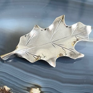 Vintage Stuart Nye Sterling Silver Handmade Leaf Brooch