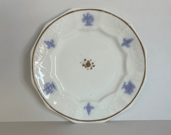 Antique 19th C Victorian Blue Chelsea Sprig Plate