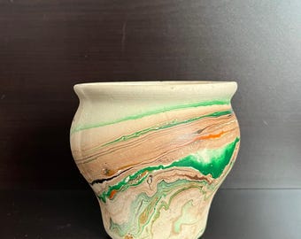 ヴィンテージ ネマンジ ネイティブアメリカン マーブル 陶器 花瓶