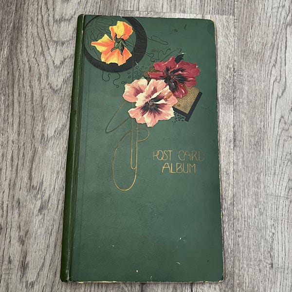 Antique Victorian or Edwardian Art Nouveau Photo Post Card Album