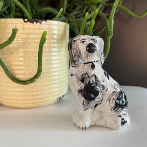 Antique Staffordshire Miniature Spaniel Mantle Dog Figurine