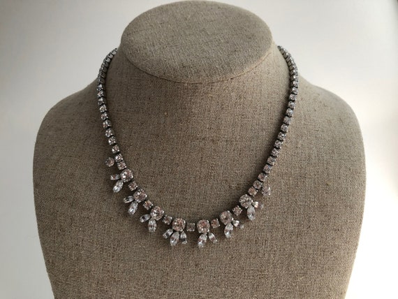 Kramer Clear Rhinestone Necklace Vintage NY – The Jewelry Lady's Store