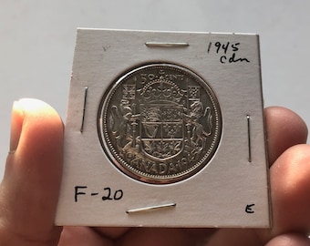 本物の1940年カナダ銀貨50セント（ハーフダラー） - 美しい色合い