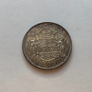 Canadese halve dollar 50 cent 80% zilveren munt 1949
