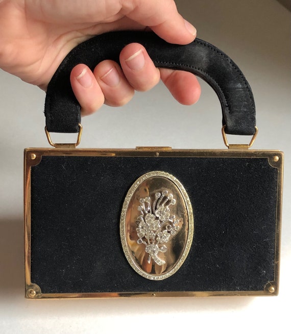 Vintage Gold Tone Basket Weave Compact Metal Cigarette Case Cosmetics Purse