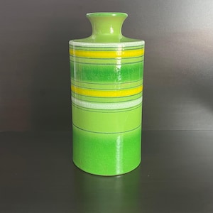 Rosenthal Netter Fascie Colorate Green Vase Aldo Londi for Bitossi Mid Century Italian Pottery