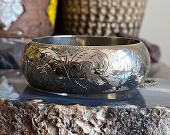 3*9様 希少 SIAM STERLING 刻印 シルバーバングル 2点 約31 ヴィンテージ ワイド サイアム スターリングシルバー 刻印入り
