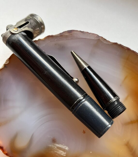 Vintage 1930s Evans Bakelite Black and Blue Havalite Mechanical