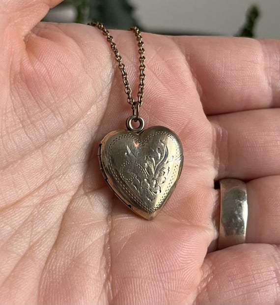 Vintage Vargas Gold Filled on Sterling Silver Engraved Heart