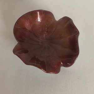Vintage Mid Century Murano Amethyst Purple Silver Aventurine White Cased Italian Art Glass Bowl