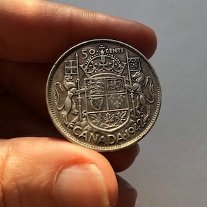 Canadese halve dollar 50 cent 80% zilveren munt 1942