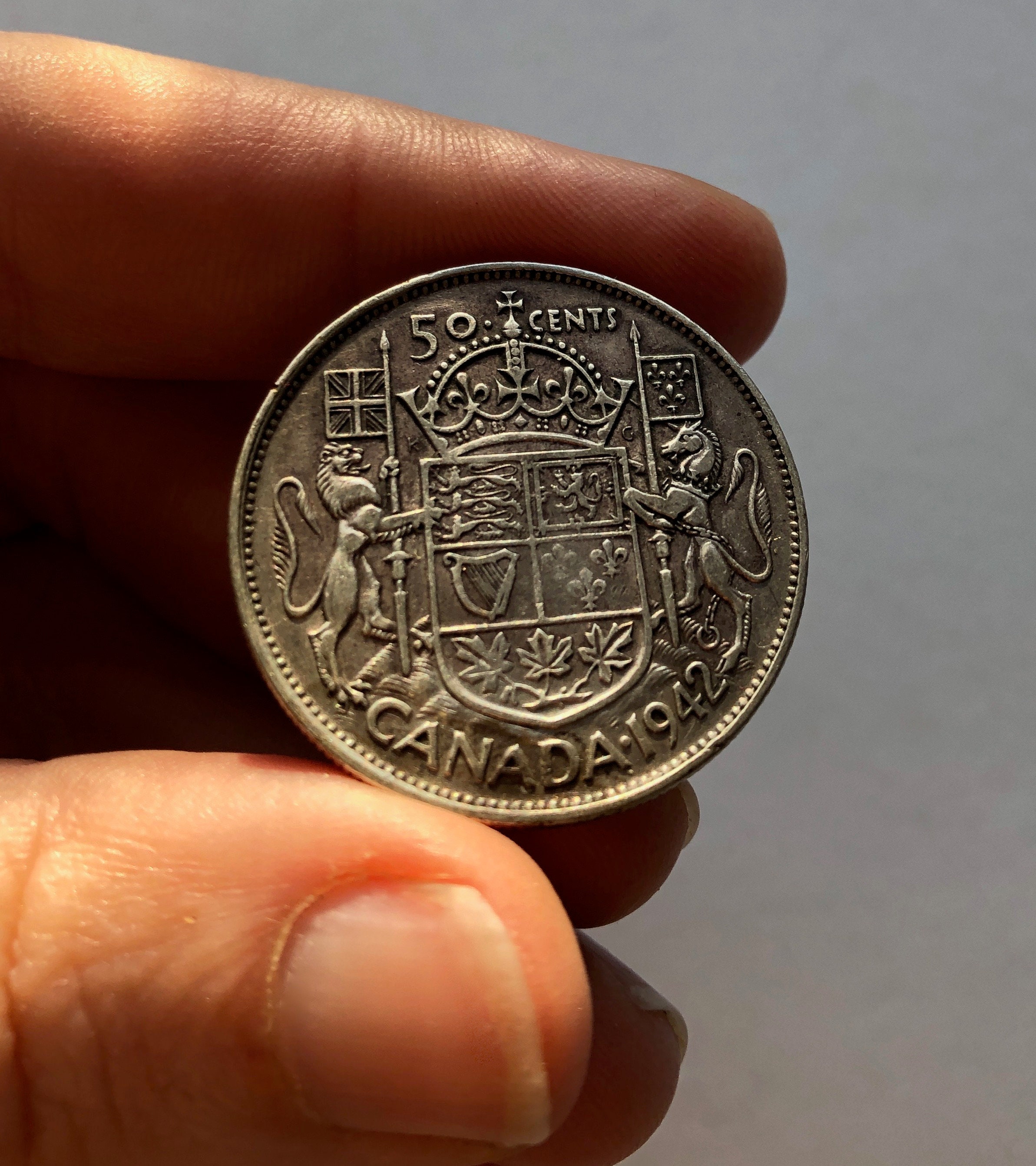 【美品】カナダドル　セント　銀貨　アンティーク カナダ ハーフ ドル 50 セント 80% 銀貨 1942 年 - Etsy 日本