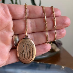 Antique Gold Filled Oval Fob Photo Locket Pendant