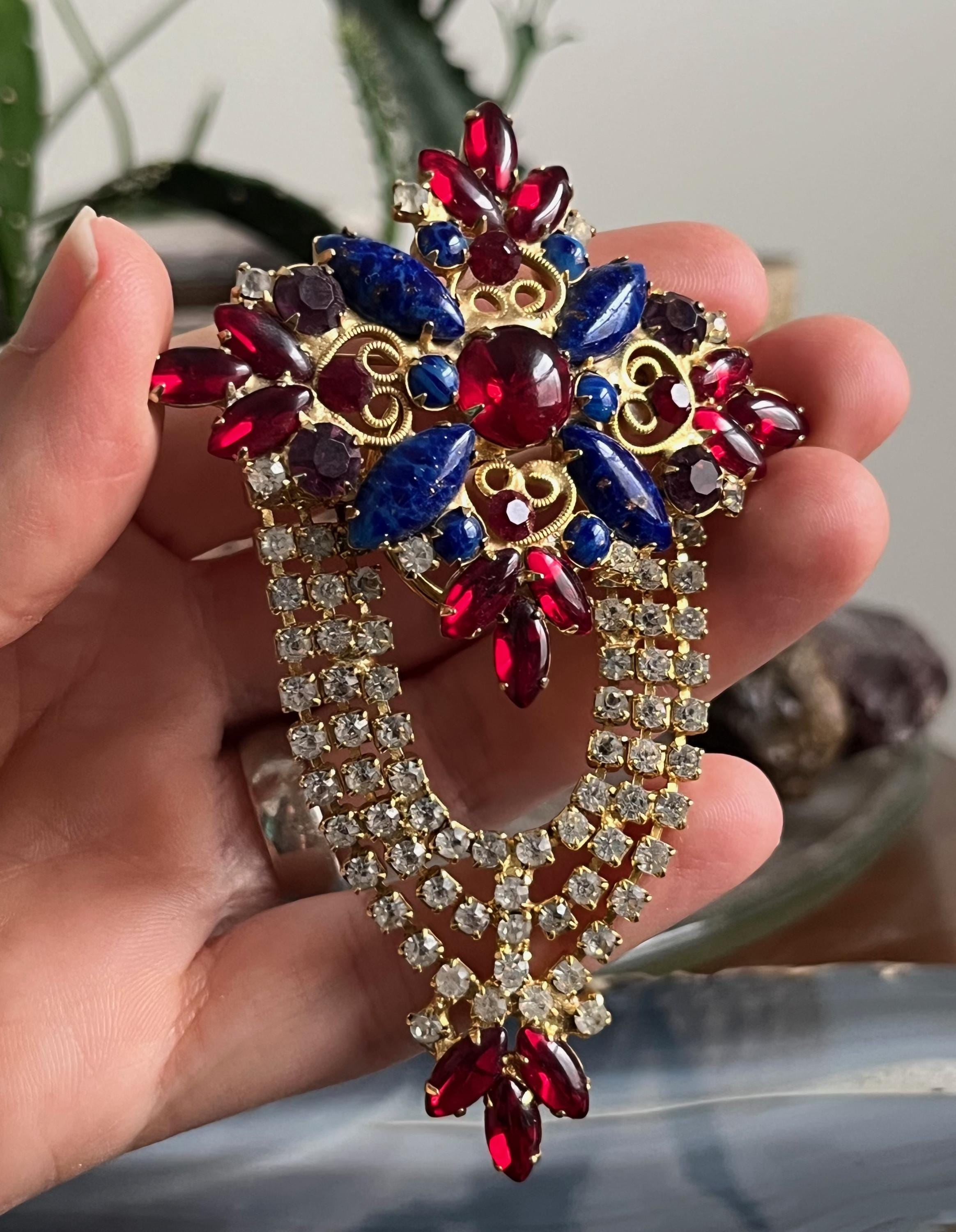 Incredible Red White and Blue Delizza D & E Juliana Rhinestone