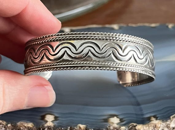 Vintage Native American MC Tsasie Navajo Sterling Silver Stamp
